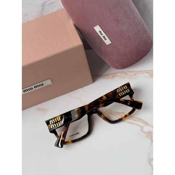 NEW Miu Miu MU02XV Havana Brown Gold Eyeglasses Frames main image 7